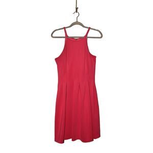 CALVIN‎ KLEIN $128 Scuba Knit Pleated Fit & Flare Dress Sleeveless Pink size 6
